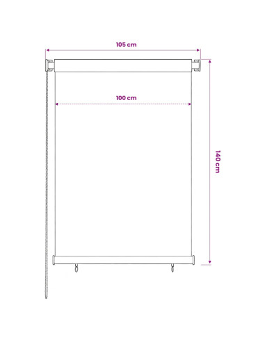 Tenda a Rullo per Esterni 100x140 cm Marrone HDPE