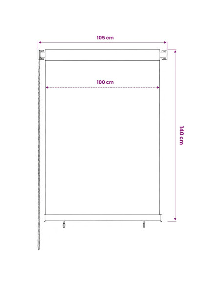 Tenda a Rullo per Esterni 100x140 cm Marrone HDPE