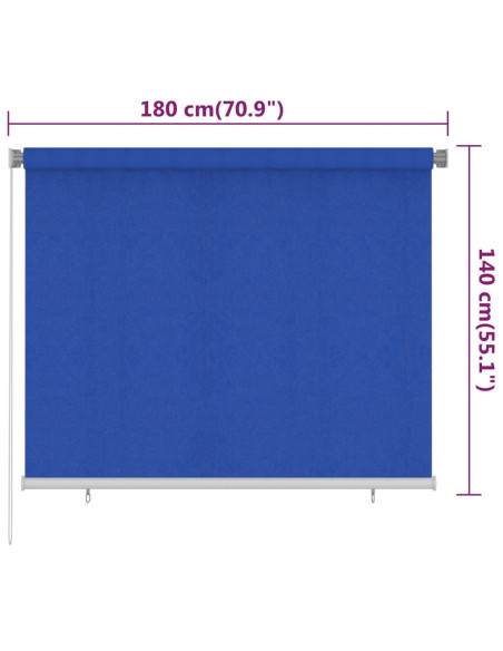 Tenda a Rullo per Esterni 180x140 cm Blu HDPE