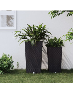 Fioriera con Interno Rimovibile Antracite 21 / 49 L PP Rattan
