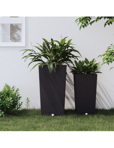 Fioriera con Interno Rimovibile Antracite 21 / 49 L PP Rattan