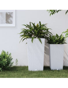 Fioriera con Interno Rimovibile Bianca 21 / 49 L PP Rattan