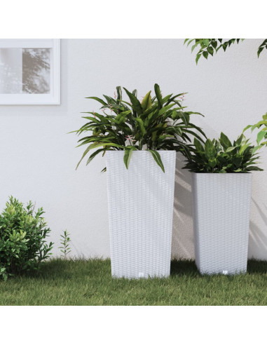 Fioriera con Interno Rimovibile Bianca 21 / 49 L PP Rattan