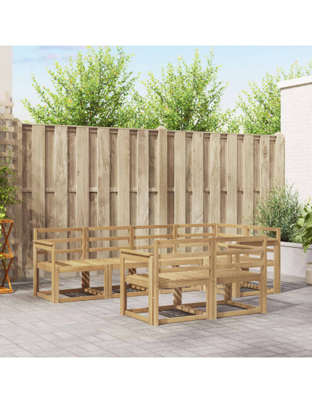 Set di divani da esterno 7 pcs Bianco Legno di Acacia Massello