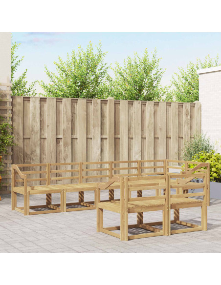 Set di divani da esterno 8 pcs Bianco Legno di Acacia Massello