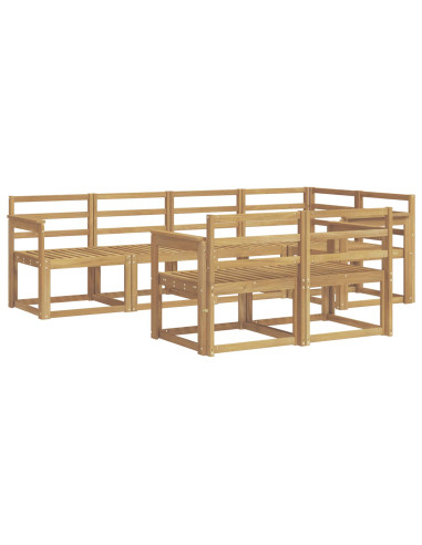 Set di divani da esterno 7 pcs Bianco Legno di Acacia Massello