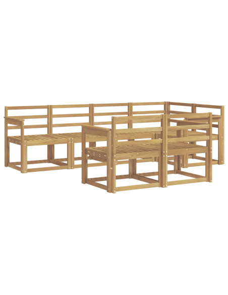 Set di divani da esterno 7 pcs Bianco Legno di Acacia Massello