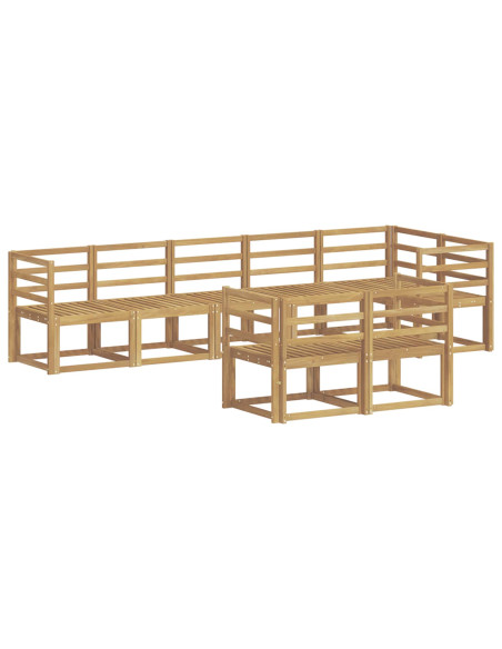 Set di divani da esterno 8 pcs Bianco Legno di Acacia Massello