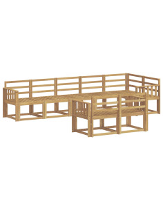 Set di divani da esterno 8 pcs Bianco Legno di Acacia Massello 2