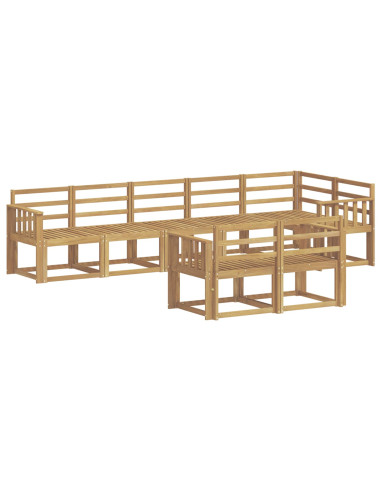 Set di divani da esterno 8 pcs Bianco Legno di Acacia Massello