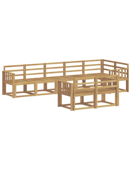 Set di divani da esterno 8 pcs Bianco Legno di Acacia Massello