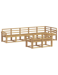 Set di divani da esterno 8 pcs Bianco Legno di Acacia Massello 2