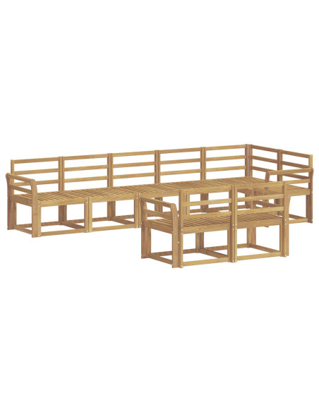 Set di divani da esterno 8 pcs Bianco Legno di Acacia Massello