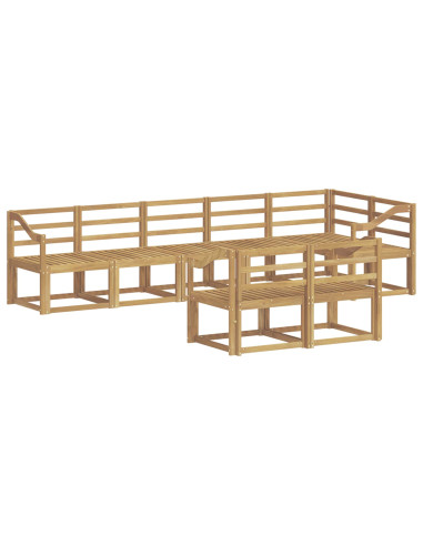 Set di divani da esterno 8 pcs Bianco Legno di Acacia Massello
