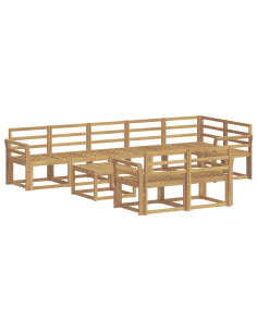 Set di divani da esterno 9 pcs Bianco Legno di Acacia Massello 2