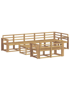 Set di divani da esterno 9 pcs Bianco Legno di Acacia Massello 2