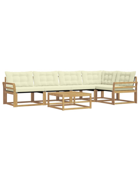 Set di divani da esterno 6 pcs Bianco e Crema 79 x 79 x 37 cm