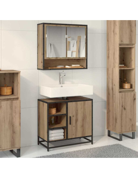 Mobile da Bagno con porta Rovere artigianale 65 x 33 x 60 cm