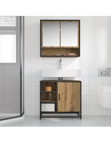 Mobile da Bagno con porta Rovere artigianale 65 x 33 x 60 cm