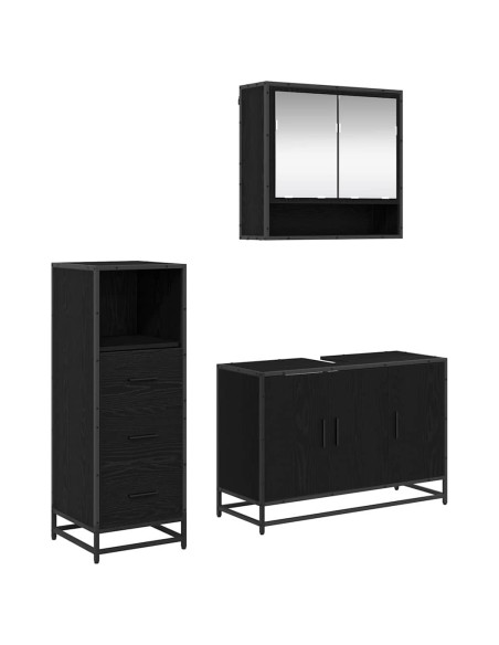 Set di mobili per il bagno con cassetto 2 pcs Legno vecchio
