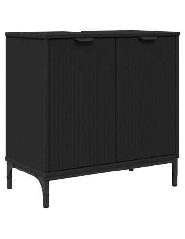 Set di mobili per il bagno Nero Legno ingegnerizzato, Metallo