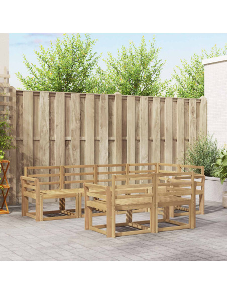 Set di divani da esterno 7 pcs Bianco Legno di Acacia Massello