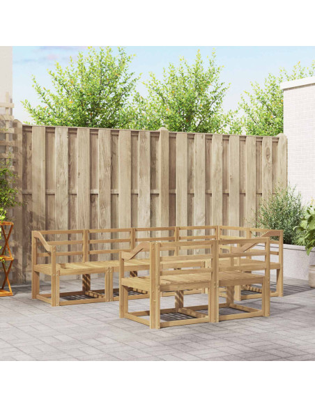 Set di divani da esterno 7 pcs Bianco Legno di Acacia Massello
