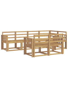 Set di divani da esterno 7 pcs Bianco Legno di Acacia Massello 2