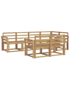 Set di divani da esterno 7 pcs Bianco Legno di Acacia Massello 2