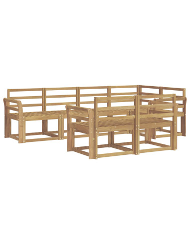 Set di divani da esterno 7 pcs Bianco Legno di Acacia Massello