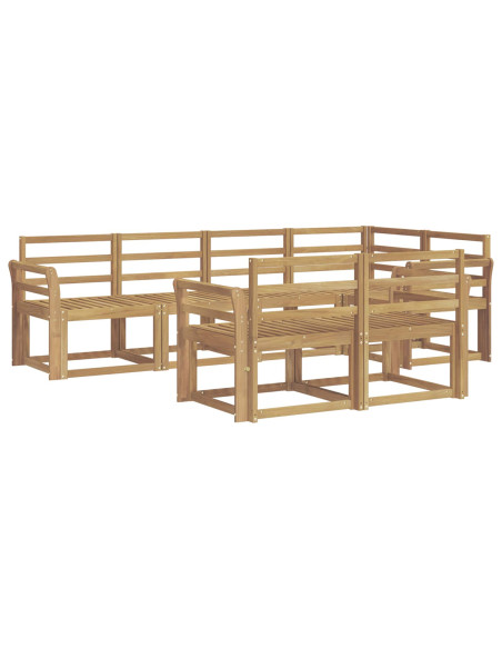 Set di divani da esterno 7 pcs Bianco Legno di Acacia Massello