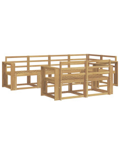 Set di divani da esterno 7 pcs Bianco Legno di Acacia Massello 2