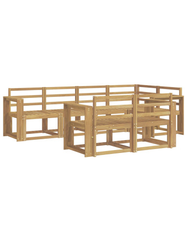 Set di divani da esterno 7 pcs Bianco Legno di Acacia Massello