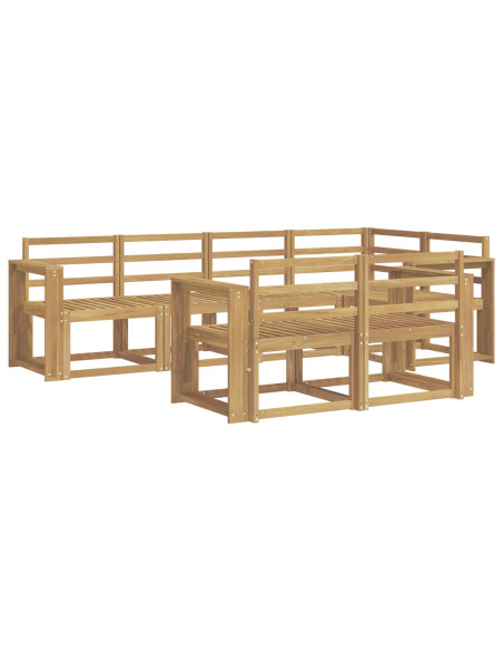 Set di divani da esterno 7 pcs Bianco Legno di Acacia Massello