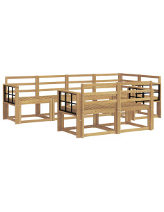 Set di divani da esterno 7 pcs Bianco Legno di Acacia Massello 2