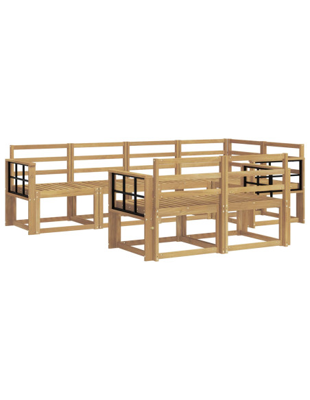 Set di divani da esterno 7 pcs Bianco Legno di Acacia Massello