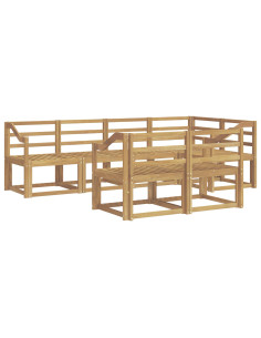 Set di divani da esterno 7 pcs Bianco Legno di Acacia Massello 2