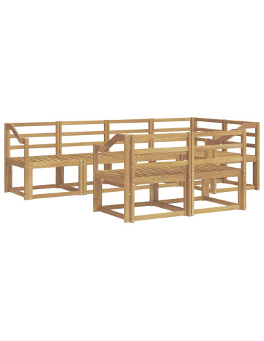 Set di divani da esterno 7 pcs Bianco Legno di Acacia Massello