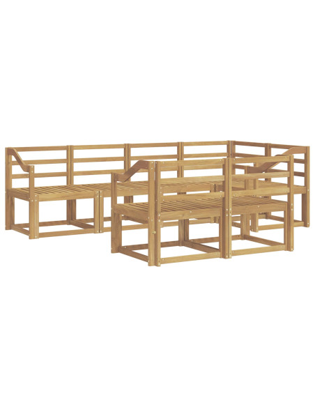 Set di divani da esterno 7 pcs Bianco Legno di Acacia Massello