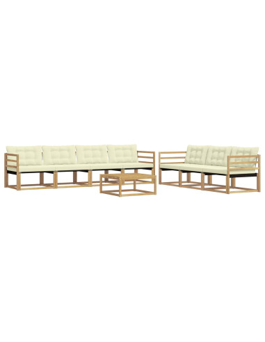 Set di divani da esterno 8 pcs Bianco e Crema