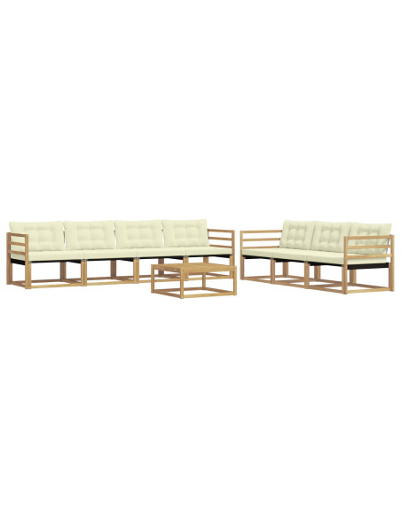 Set di divani da esterno 8 pcs Bianco e Crema