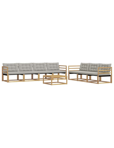 Set di divani da esterno 8 pcs Bianco e Grigio Chiaro