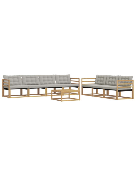 Set di divani da esterno 8 pcs Bianco e Grigio Chiaro