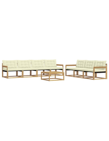 Set di divani da esterno 8 pcs Bianco e Crema