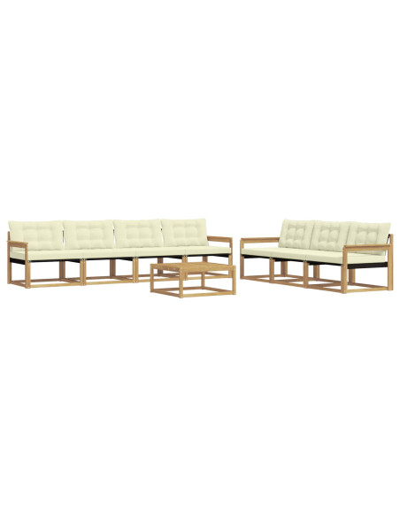 Set di divani da esterno 8 pcs Bianco e Crema