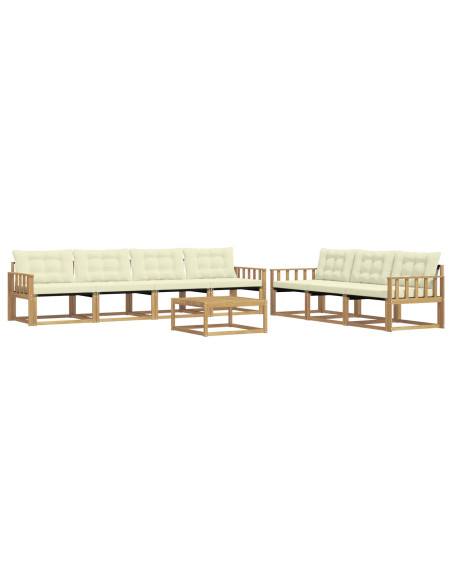 Set di divani da esterno 8 pcs Bianco e Crema