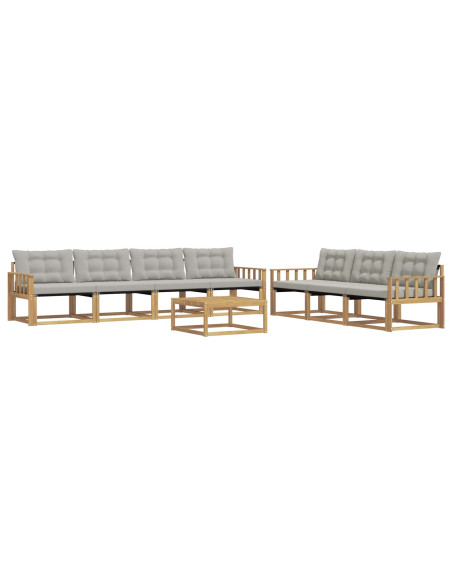Set di divani da esterno 8 pcs Bianco e Grigio Chiaro