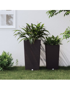 Fioriera con Interno Rimovibile Marrone 21 / 49 L PP Rattan