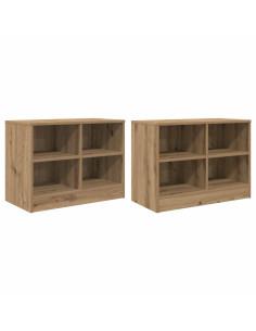 Armadietto per letto 2 pcs Rovere Artigianale 66 x 33 x 48 cm 2
