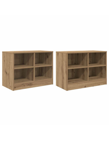 Armadietto per letto 2 pcs Rovere Artigianale 66 x 33 x 48 cm